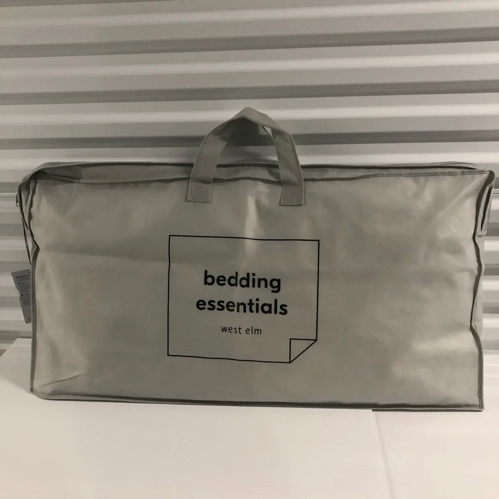West Elm HydroCool cooling down alternative pillow insert with bag.